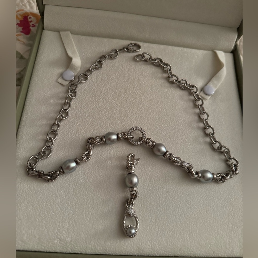 Judith Ripka Sterling Silver Necklace with Enhancer - Picture 2 of 9